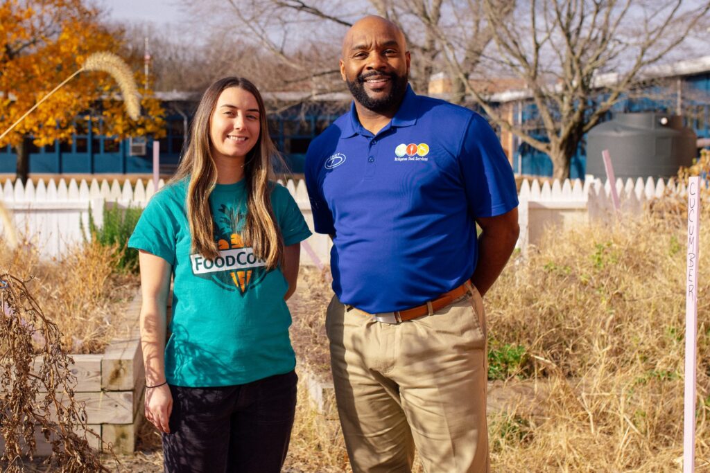 Jenny Reed and Warren DeShields, outdoors