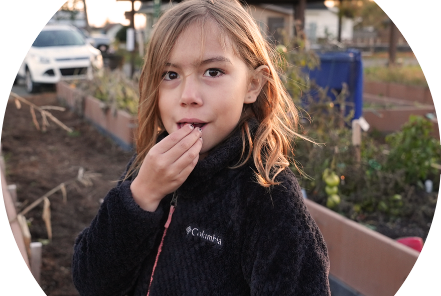 Feed 7 Generations – Girl eating raspberry