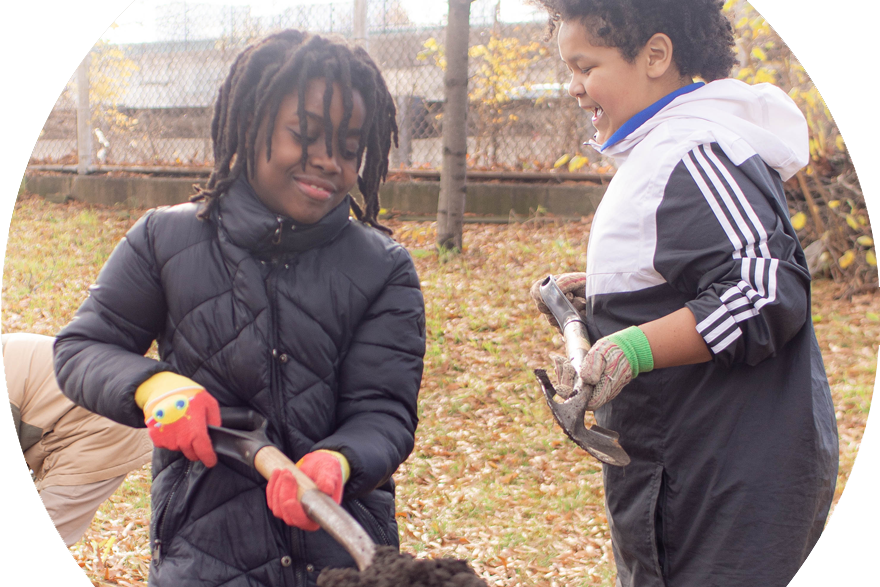 Greater Newark Conservancy – Boys shoveling dirt