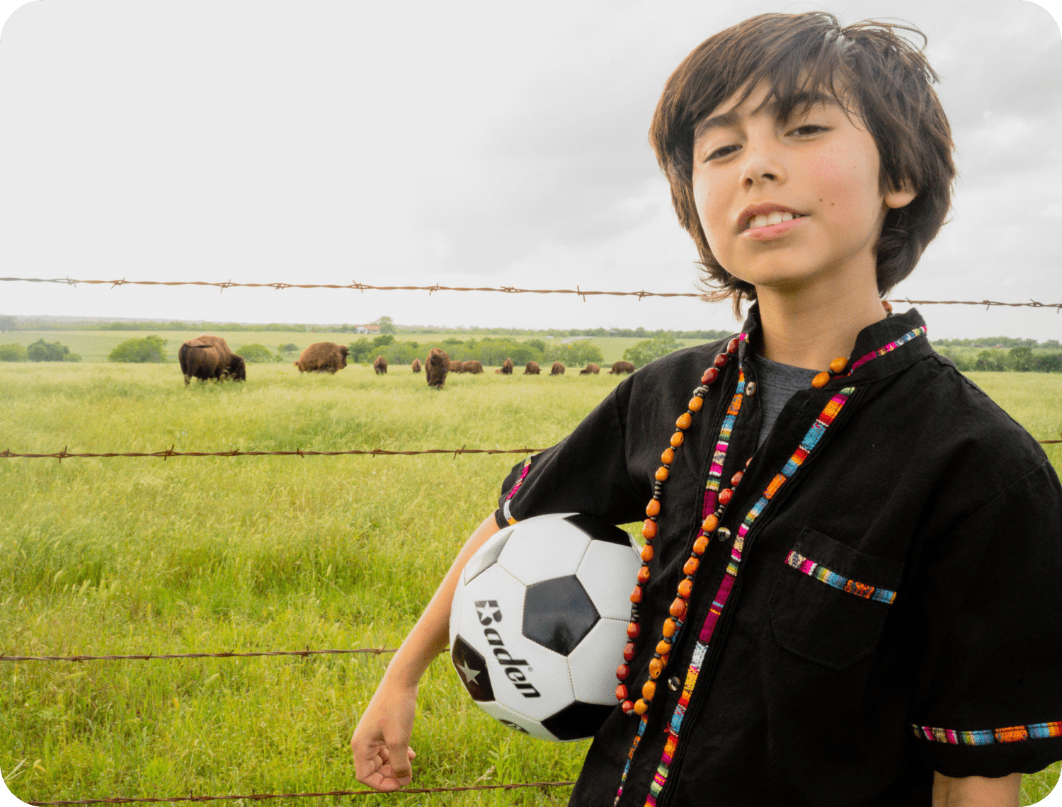 Dmitri posing, buffalo in background