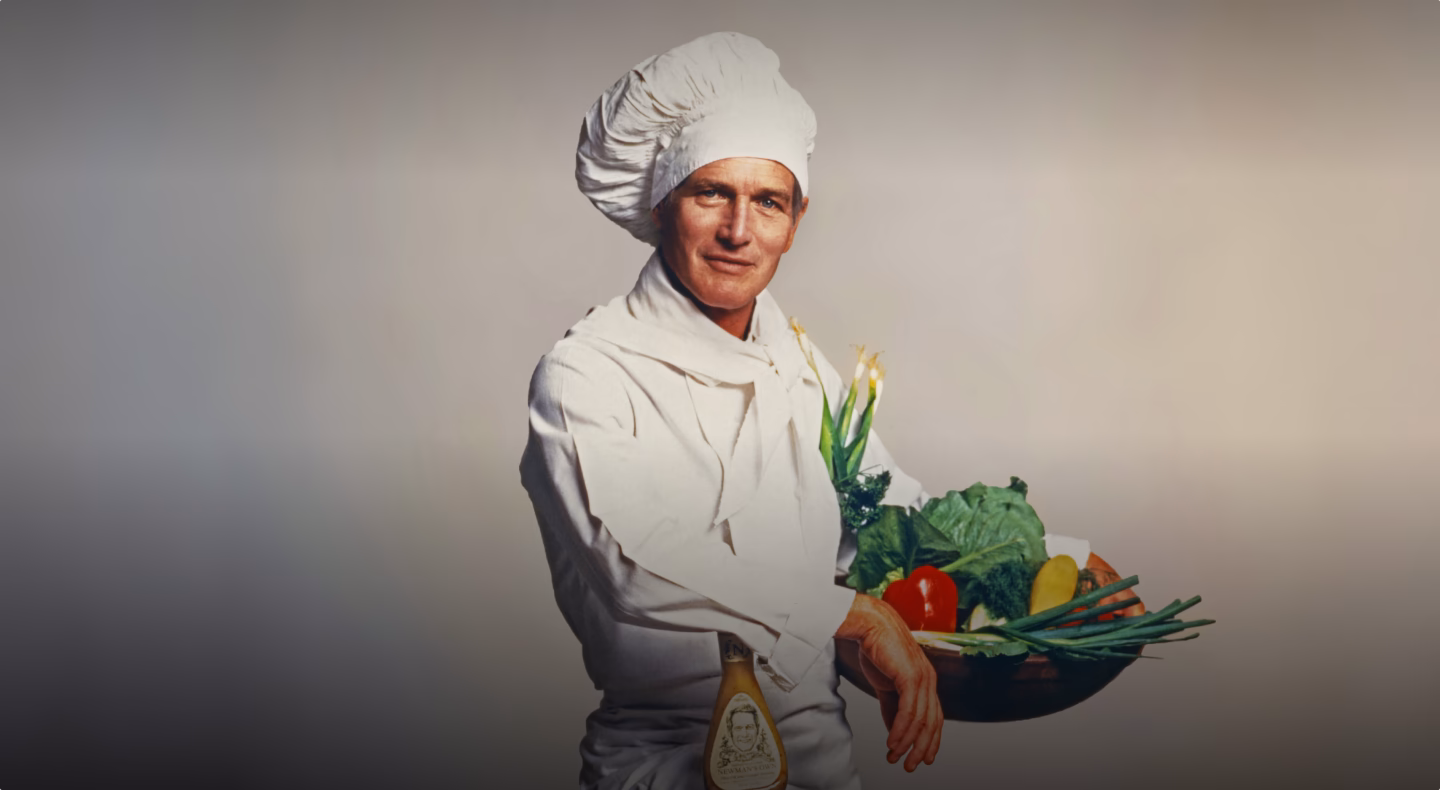Paul Newman dressed as a chef
