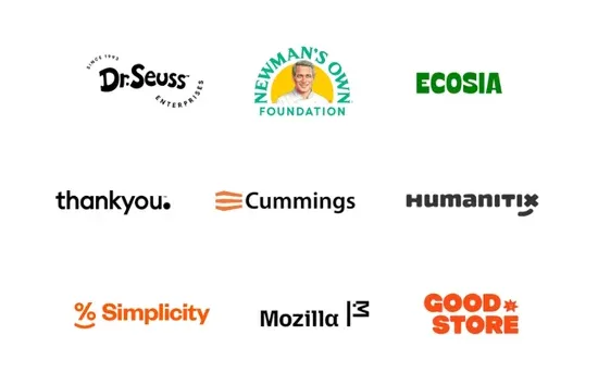 Logos of 100% for Purpose Champions