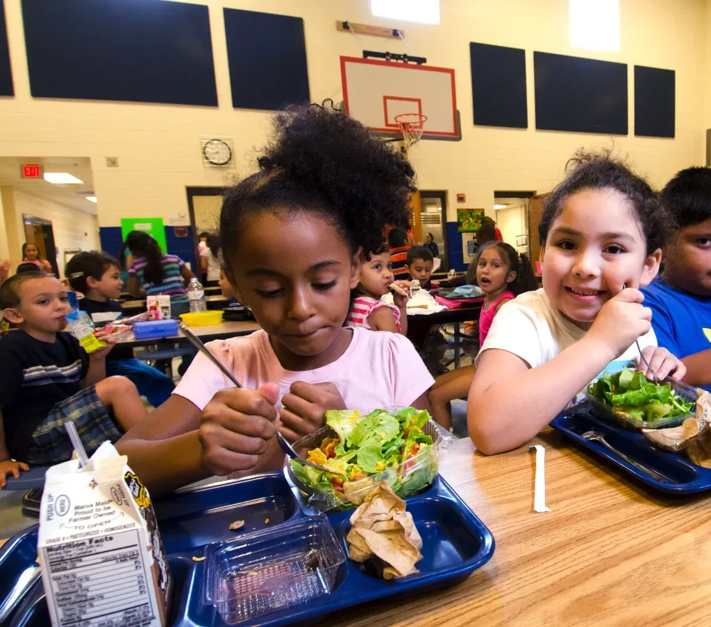 Kids at a lunch table