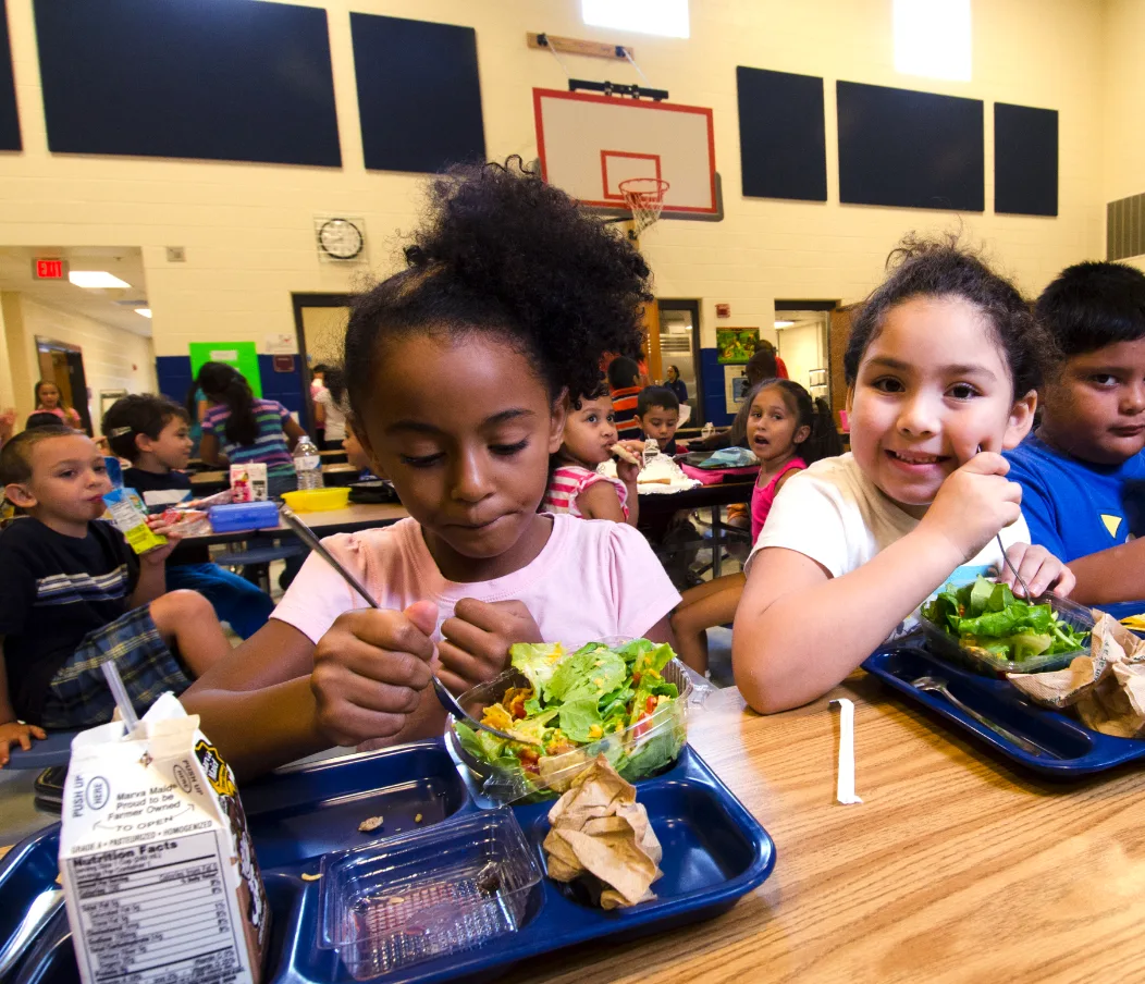 Kids at a lunch table